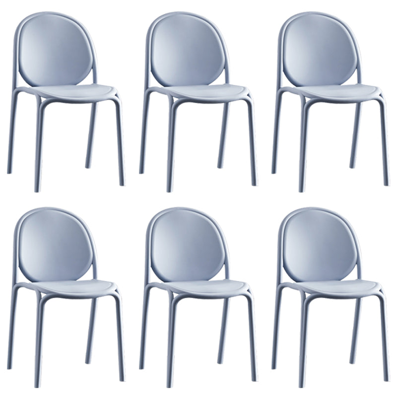 Silla sin brazos de plástico de estilo escandinavo, respaldo sólido, sillas laterales