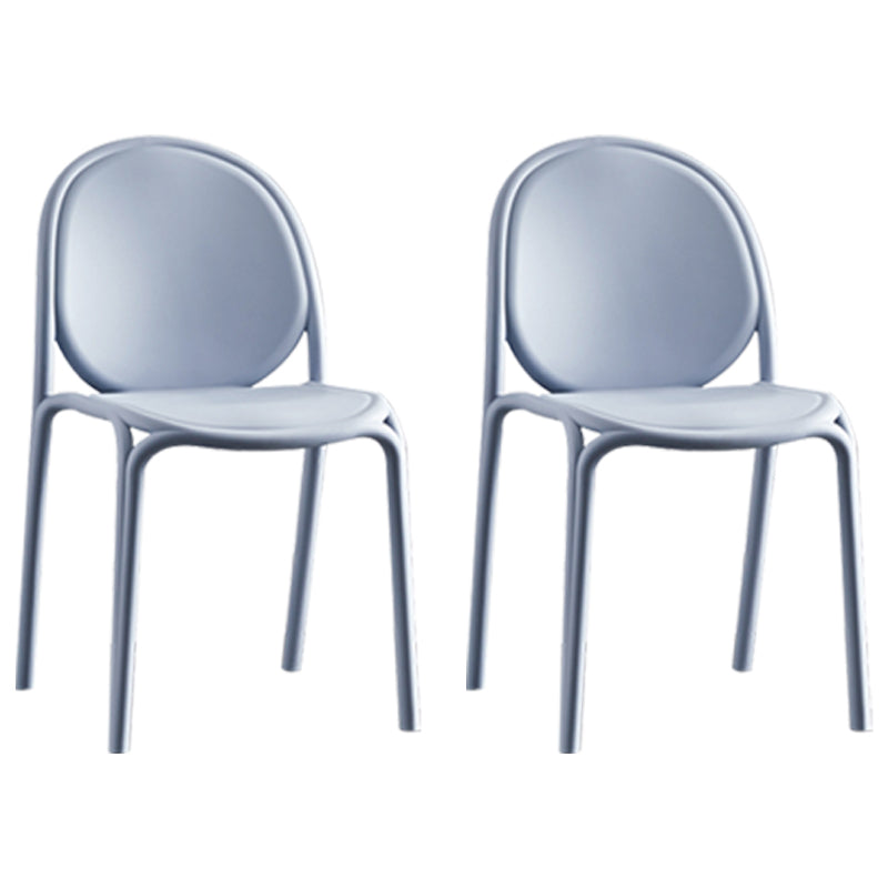 Silla sin brazos de plástico de estilo escandinavo, respaldo sólido, sillas laterales
