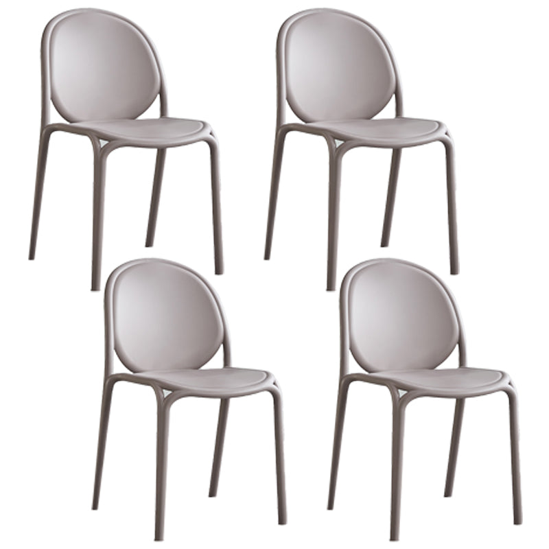 Silla sin brazos de plástico de estilo escandinavo, respaldo sólido, sillas laterales