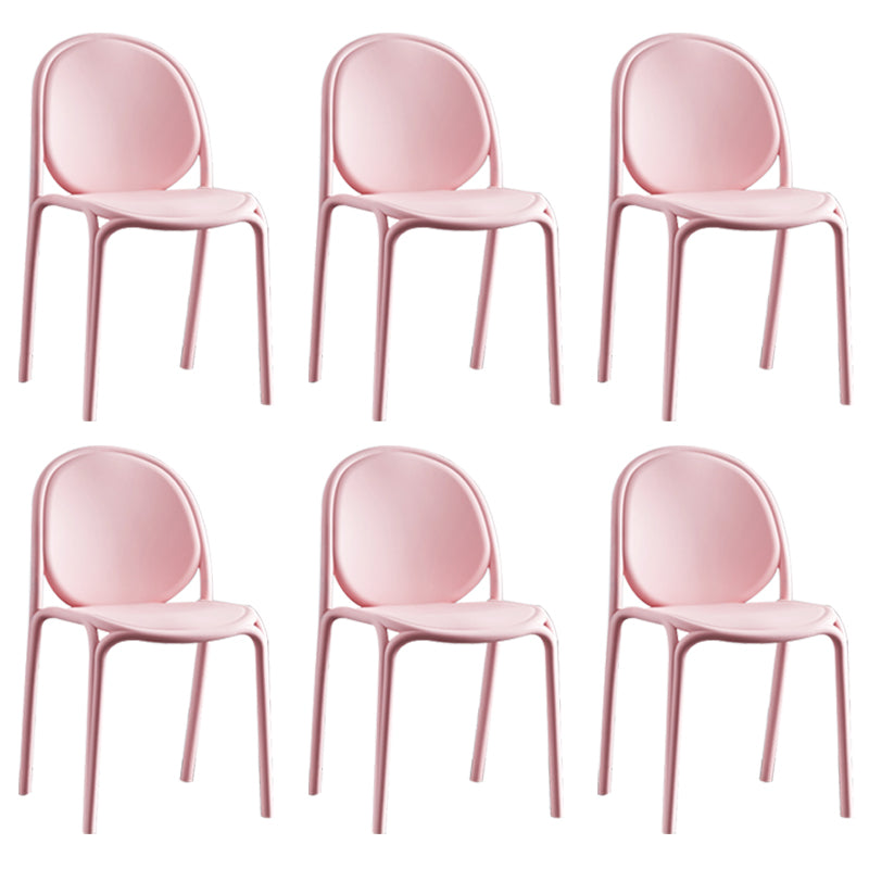 Silla sin brazos de plástico de estilo escandinavo, respaldo sólido, sillas laterales
