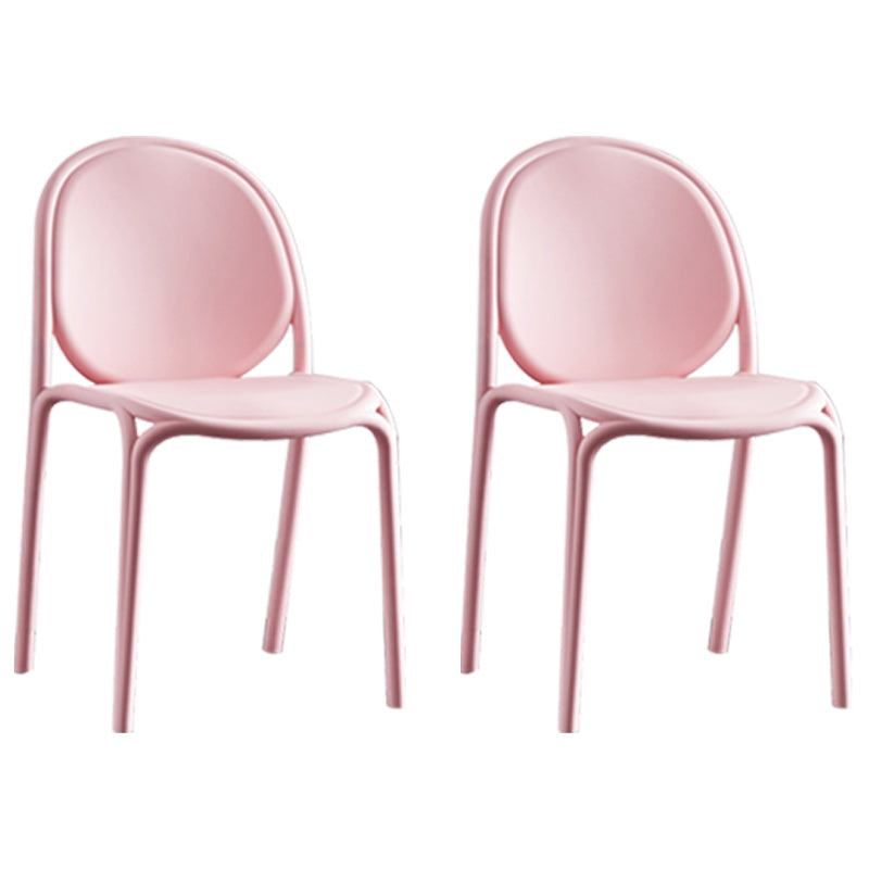 Silla sin brazos de plástico de estilo escandinavo, respaldo sólido, sillas laterales