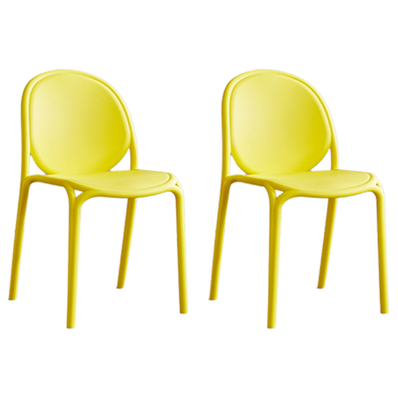 Silla sin brazos de plástico de estilo escandinavo, respaldo sólido, sillas laterales