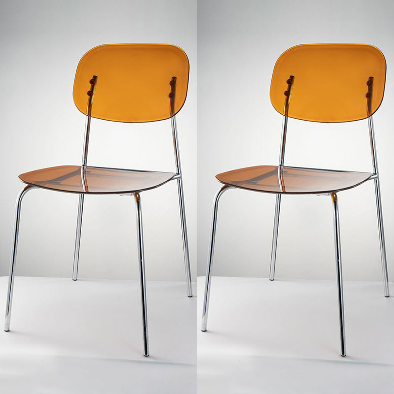 Plastique de chaises latérales de salle à manger à dos ouvert de style industriel dinant des chaises sans bras