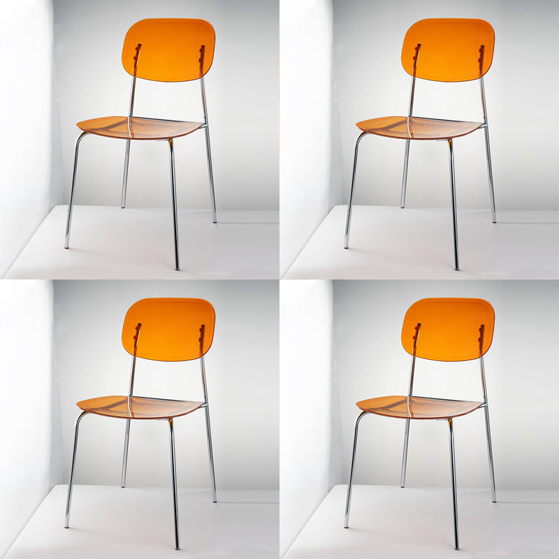 Plastique de chaises latérales de salle à manger à dos ouvert de style industriel dinant des chaises sans bras