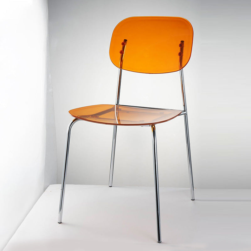 Plastique de chaises latérales de salle à manger à dos ouvert de style industriel dinant des chaises sans bras