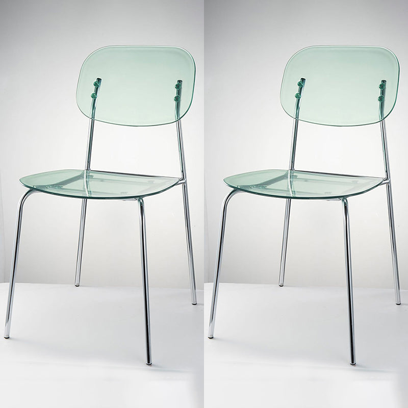 Plastique de chaises latérales de salle à manger à dos ouvert de style industriel dinant des chaises sans bras