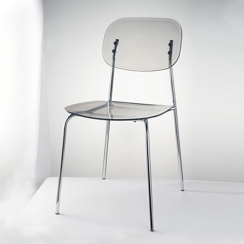 Plastique de chaises latérales de salle à manger à dos ouvert de style industriel dinant des chaises sans bras