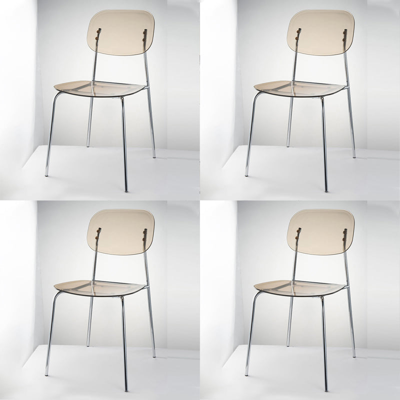 Plastique de chaises latérales de salle à manger à dos ouvert de style industriel dinant des chaises sans bras