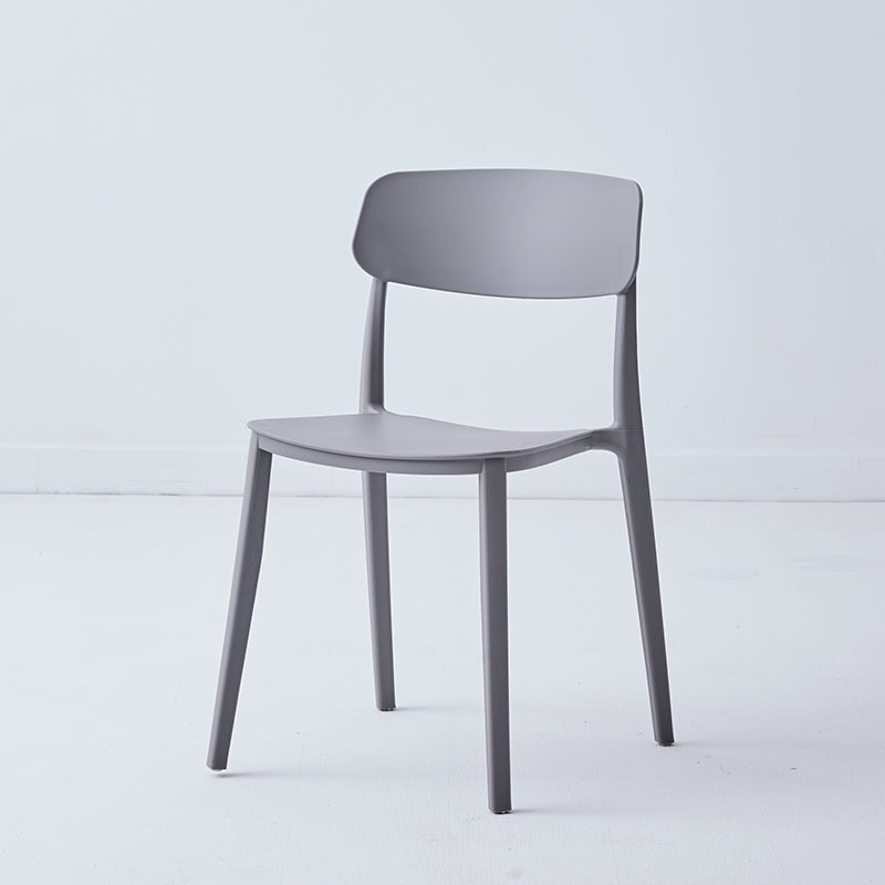 Chaise latérale de restaurant en plastique scandinave, couleurs bonbon, chaise de salle à manger à dossier ouvert