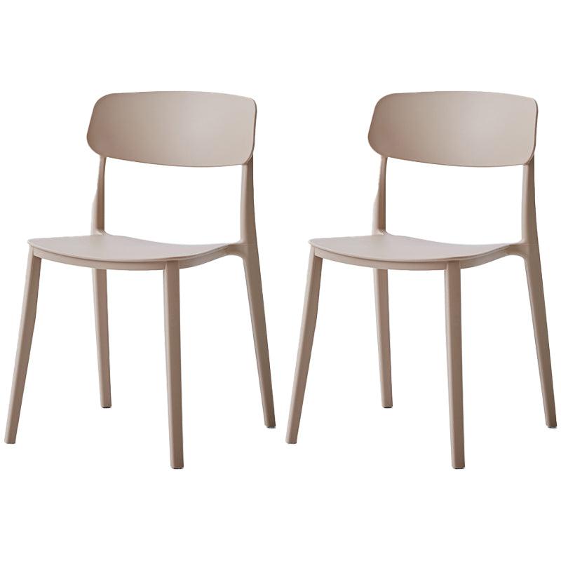 Chaise latérale de restaurant en plastique scandinave, couleurs bonbon, chaise de salle à manger à dossier ouvert