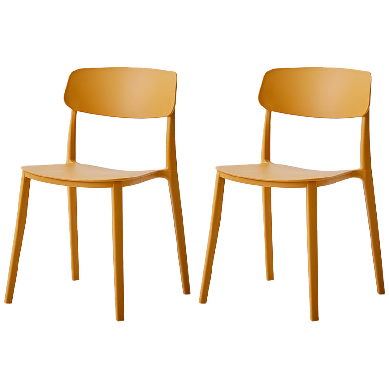 Chaise latérale de restaurant en plastique scandinave, couleurs bonbon, chaise de salle à manger à dossier ouvert