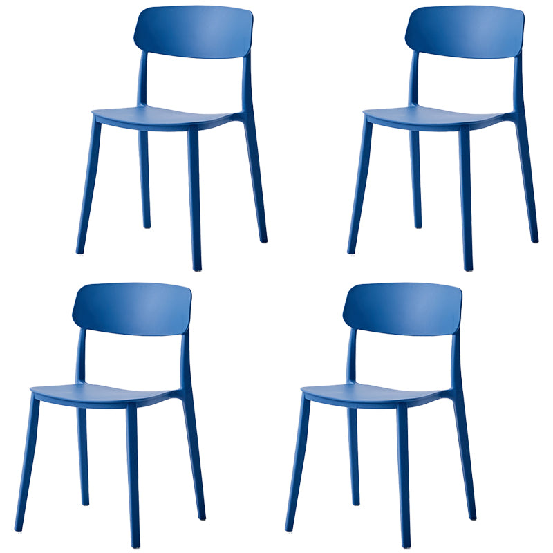 Chaise latérale de restaurant en plastique scandinave, couleurs bonbon, chaise de salle à manger à dossier ouvert