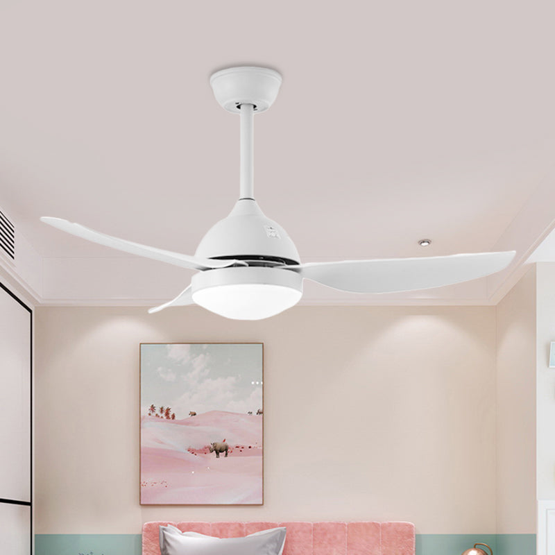 42" Wide Pine Cone Metal Hanging Fan Light Modernist White/Blue LED Semi Flush Mounted Lamp with 3 Blades