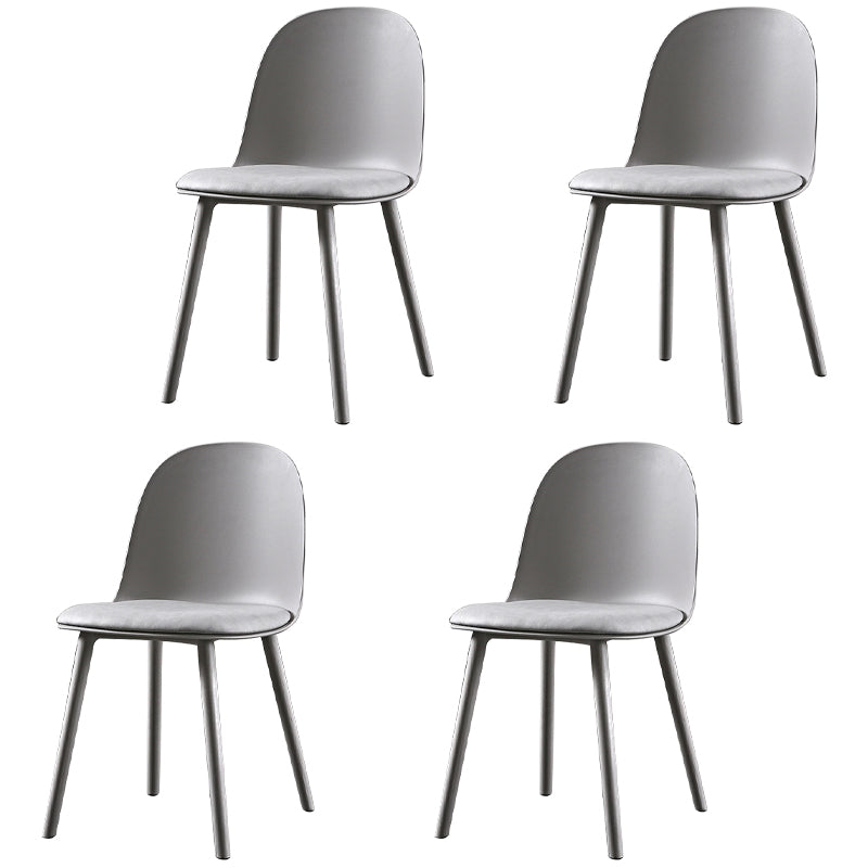 Chaise d'appoint de restaurant scandinave en plastique, finition mate, chaise de salle à manger Parsons (Ensemble de 4)
