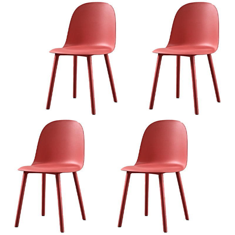 Chaise d'appoint de restaurant scandinave en plastique, finition mate, chaise de salle à manger Parsons (Ensemble de 4)