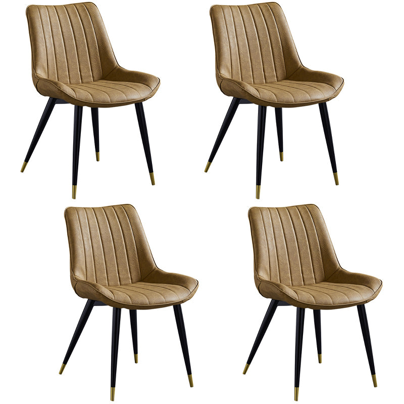 Chaise d'appoint de restaurant en cuir scandinave, finition mate, chaise de salle à manger Parsons