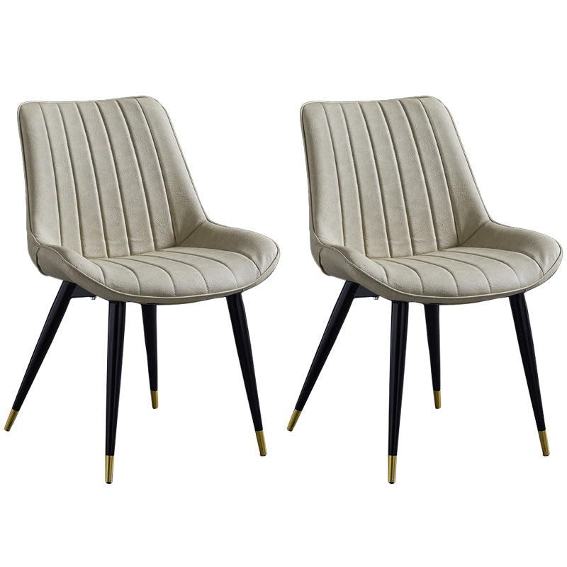 Chaise d'appoint de restaurant en cuir scandinave, finition mate, chaise de salle à manger Parsons