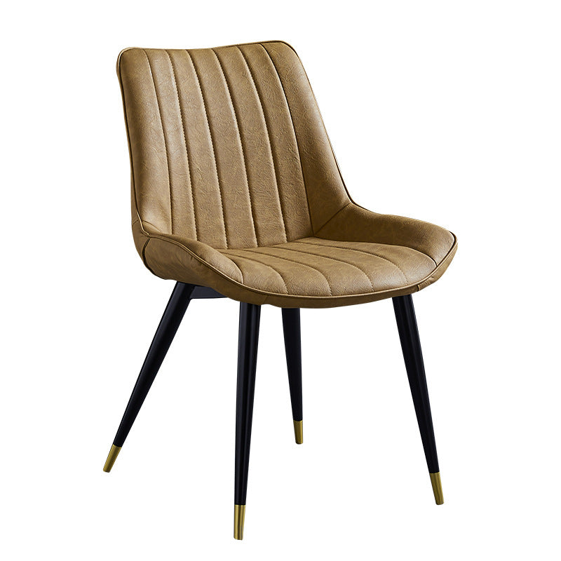 Chaise d'appoint de restaurant en cuir scandinave, finition mate, chaise de salle à manger Parsons
