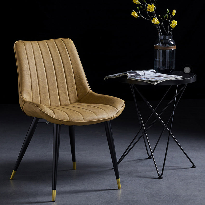 Chaise d'appoint de restaurant en cuir scandinave, finition mate, chaise de salle à manger Parsons