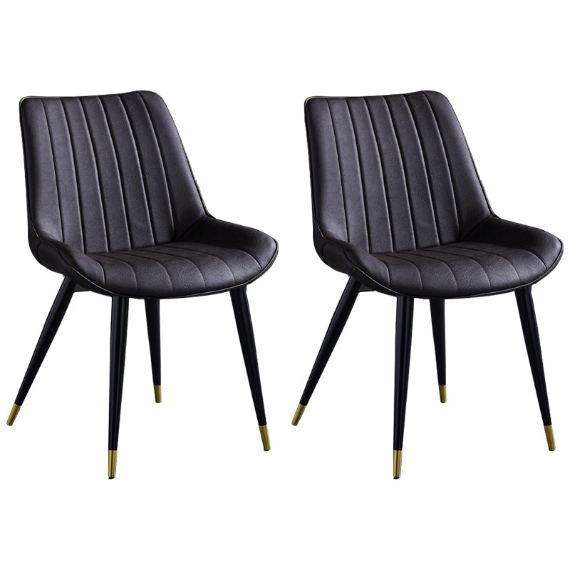 Chaise d'appoint de restaurant en cuir scandinave, finition mate, chaise de salle à manger Parsons