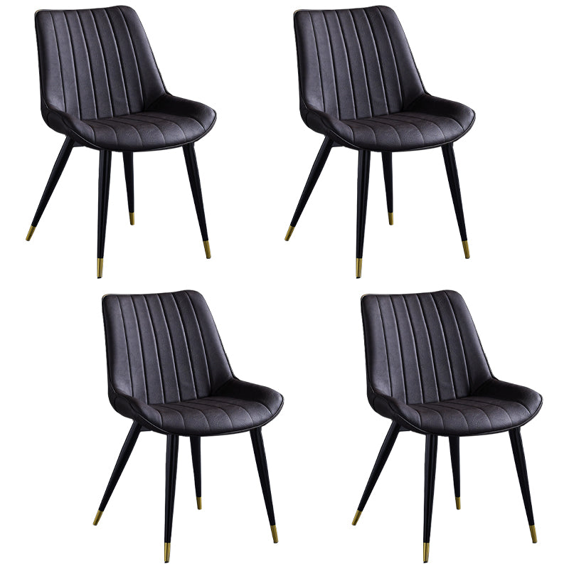 Chaise d'appoint de restaurant en cuir scandinave, finition mate, chaise de salle à manger Parsons
