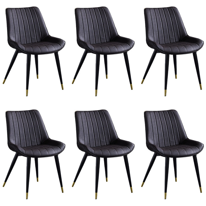 Chaise d'appoint de restaurant en cuir scandinave, finition mate, chaise de salle à manger Parsons