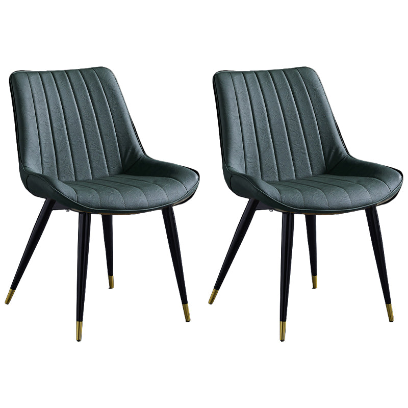 Chaise d'appoint de restaurant en cuir scandinave, finition mate, chaise de salle à manger Parsons