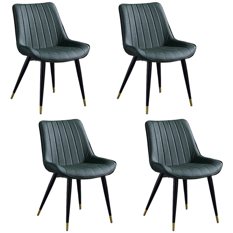 Chaise d'appoint de restaurant en cuir scandinave, finition mate, chaise de salle à manger Parsons
