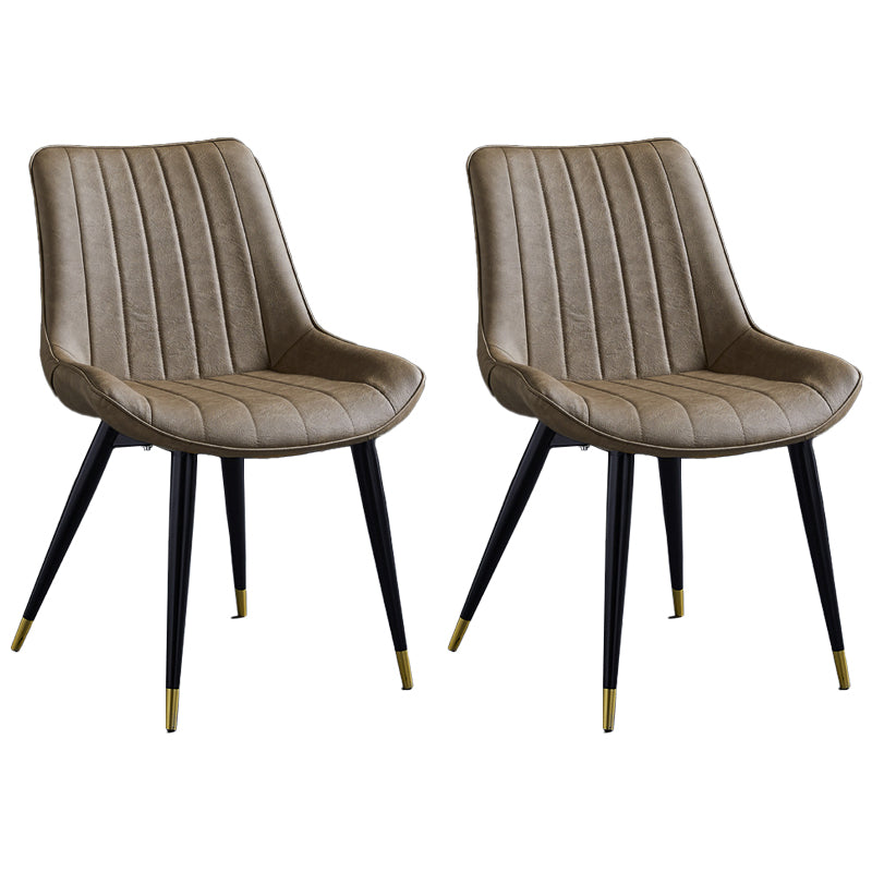 Chaise d'appoint de restaurant en cuir scandinave, finition mate, chaise de salle à manger Parsons