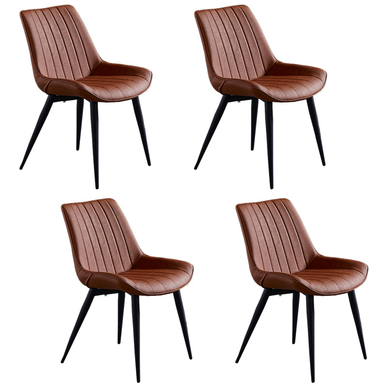 Chaise d'appoint de restaurant en cuir scandinave, finition mate, chaise de salle à manger Parsons