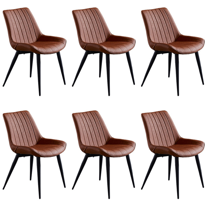 Chaise d'appoint de restaurant en cuir scandinave, finition mate, chaise de salle à manger Parsons