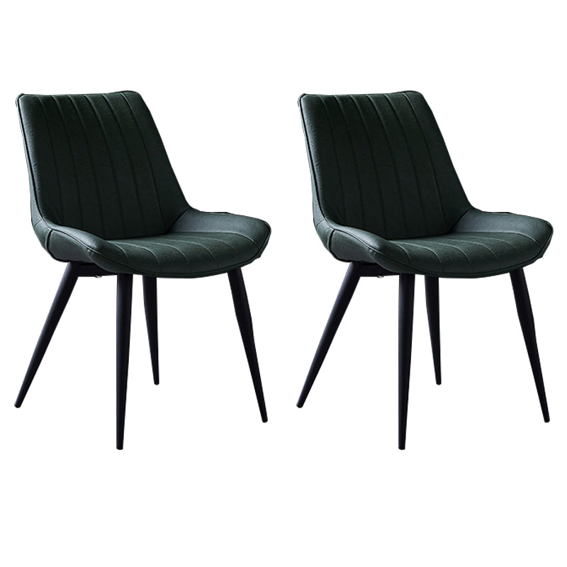 Chaise d'appoint de restaurant en cuir scandinave, finition mate, chaise de salle à manger Parsons