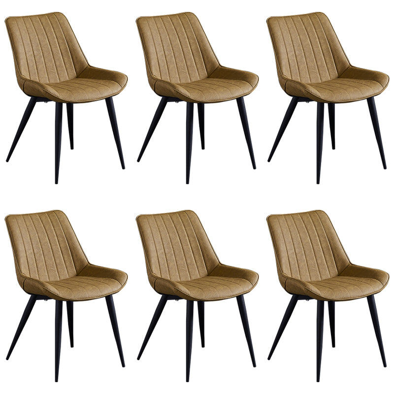 Chaise d'appoint de restaurant en cuir scandinave, finition mate, chaise de salle à manger Parsons