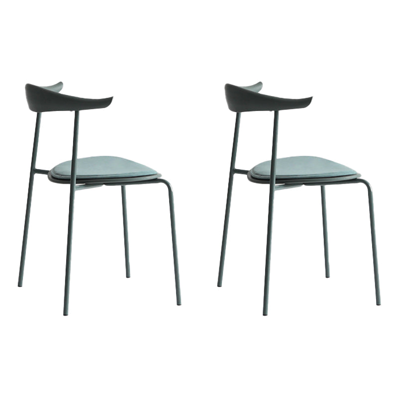 Minimalistische stijl Open achterkant Dining Side Chair Less Dining zijstoel voor huis (set van 2)