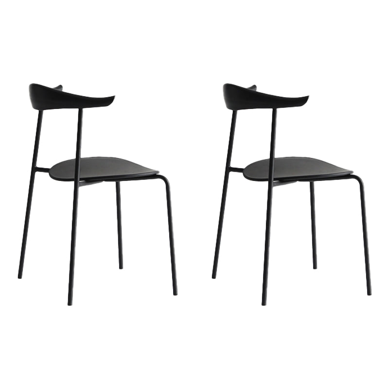 Minimalistische stijl Open achterkant Dining Side Chair Less Dining zijstoel voor huis (set van 2)