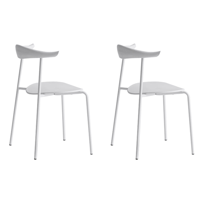 Minimalistische stijl Open achterkant Dining Side Chair Less Dining zijstoel voor huis (set van 2)