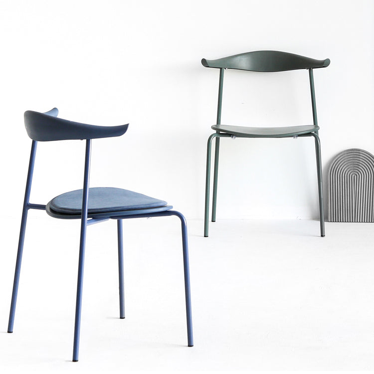 Minimalistische stijl Open achterkant Dining Side Chair Less Dining zijstoel voor huis (set van 2)