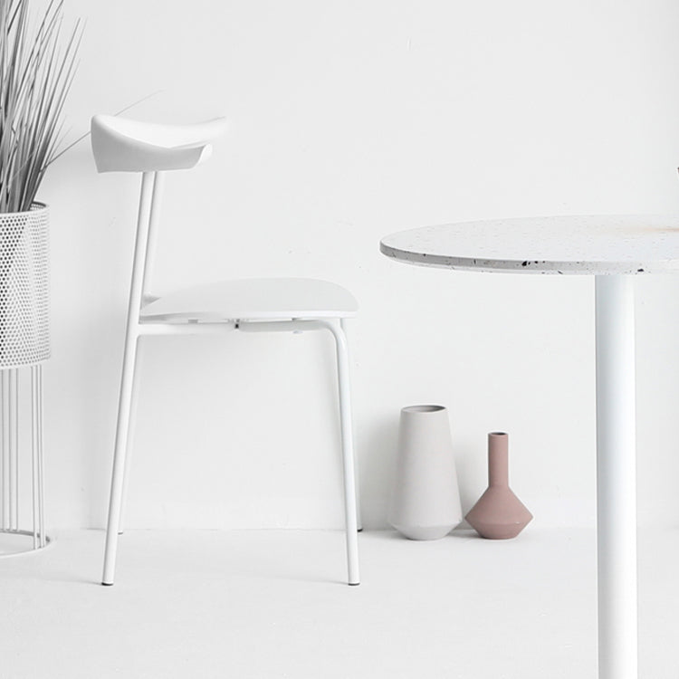 Minimalistische stijl Open achterkant Dining Side Chair Less Dining zijstoel voor huis (set van 2)