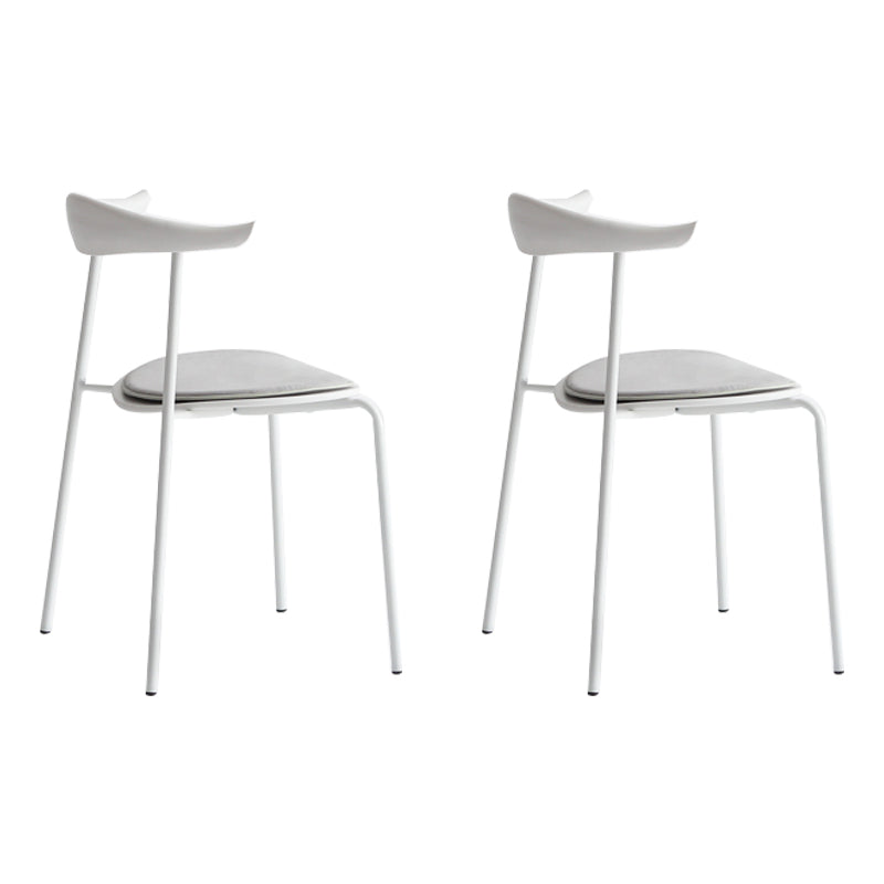 Minimalistische stijl Open achterkant Dining Side Chair Less Dining zijstoel voor huis (set van 2)