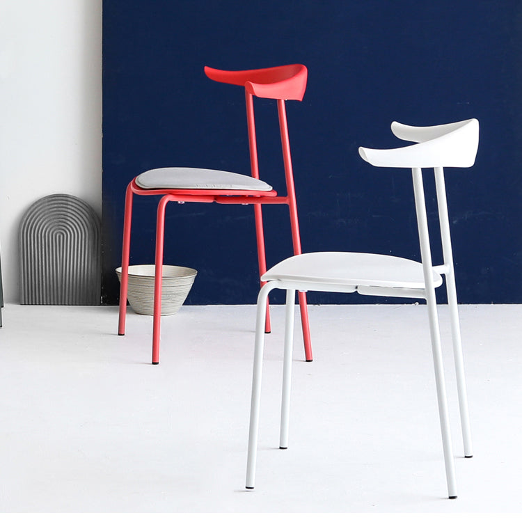 Minimalistische stijl Open achterkant Dining Side Chair Less Dining zijstoel voor huis (set van 2)