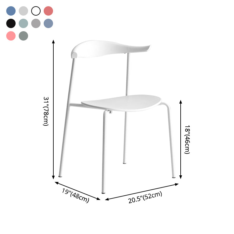Minimalistische stijl Open achterkant Dining Side Chair Less Dining zijstoel voor huis (set van 2)