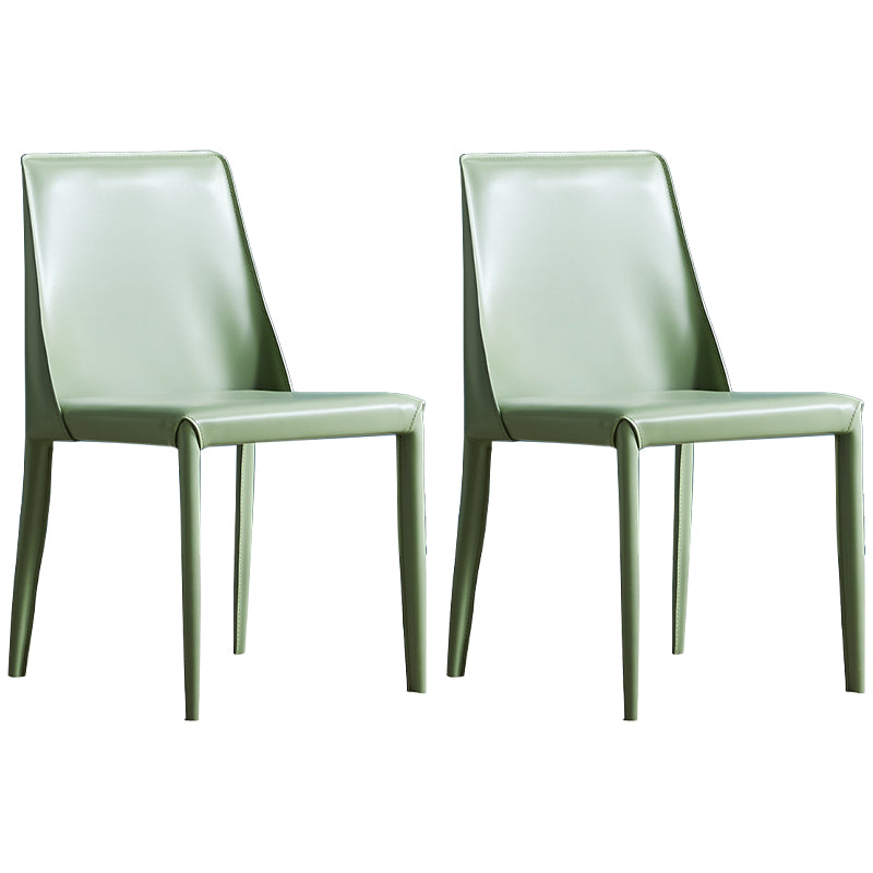 Silla lateral de restaurante de cuero estilo silla de montar con acabado mate Silla de comedor Parsons (juego de 2)