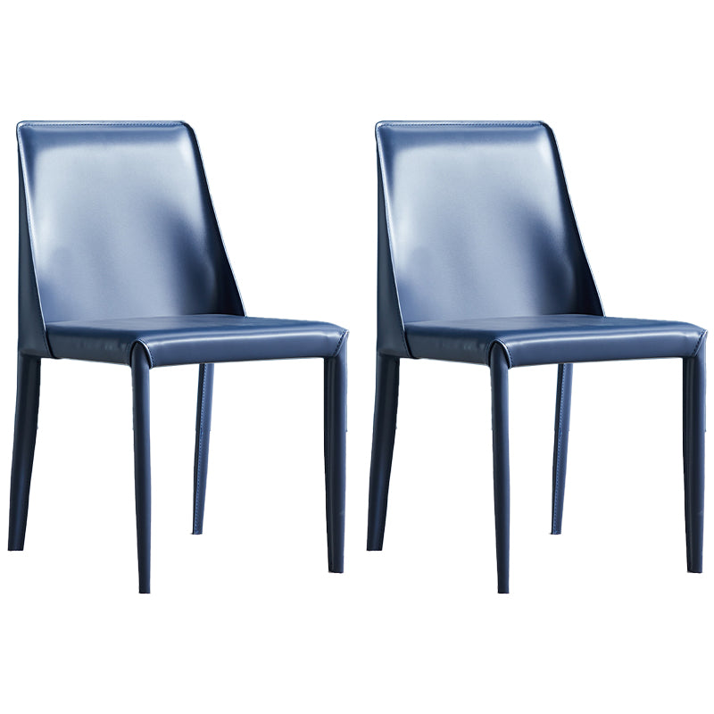 Silla lateral de restaurante de cuero estilo silla de montar con acabado mate Silla de comedor Parsons (juego de 2)