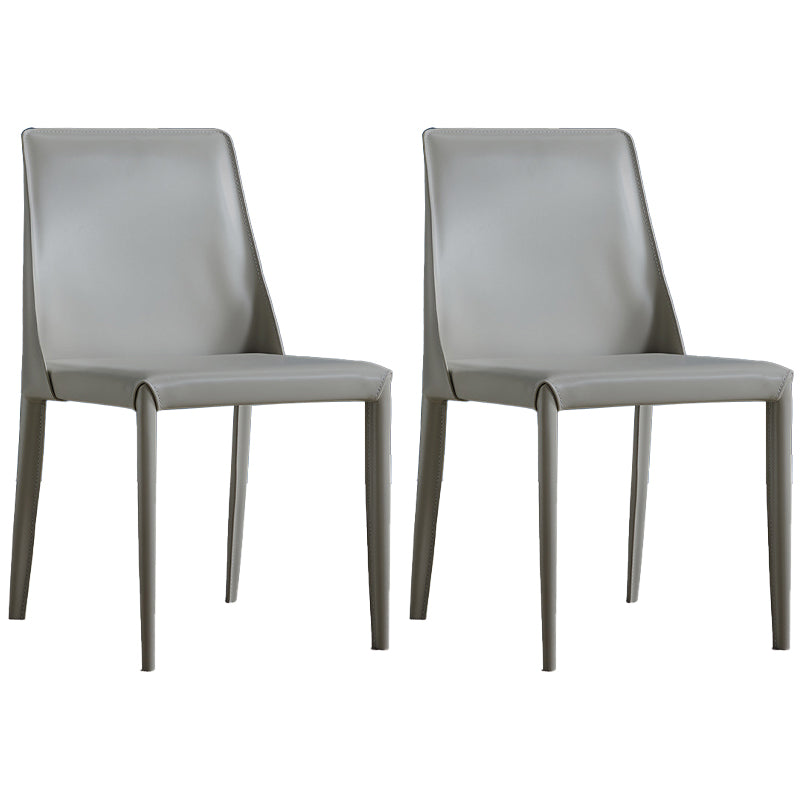 Silla lateral de restaurante de cuero estilo silla de montar con acabado mate Silla de comedor Parsons (juego de 2)