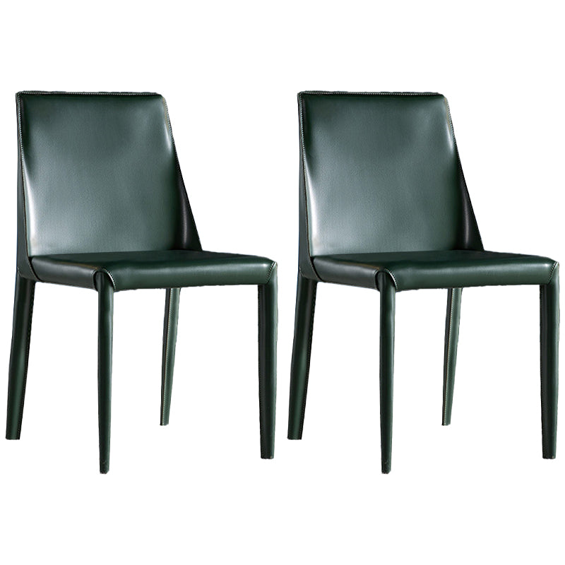 Silla lateral de restaurante de cuero estilo silla de montar con acabado mate Silla de comedor Parsons (juego de 2)