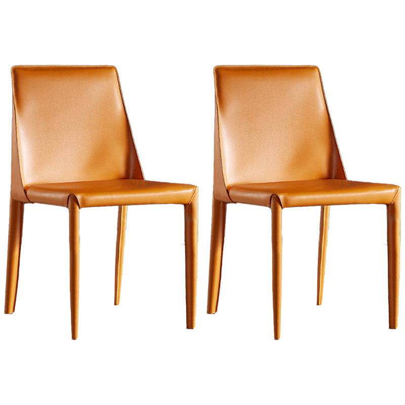 Silla lateral de restaurante de cuero estilo silla de montar con acabado mate Silla de comedor Parsons (juego de 2)