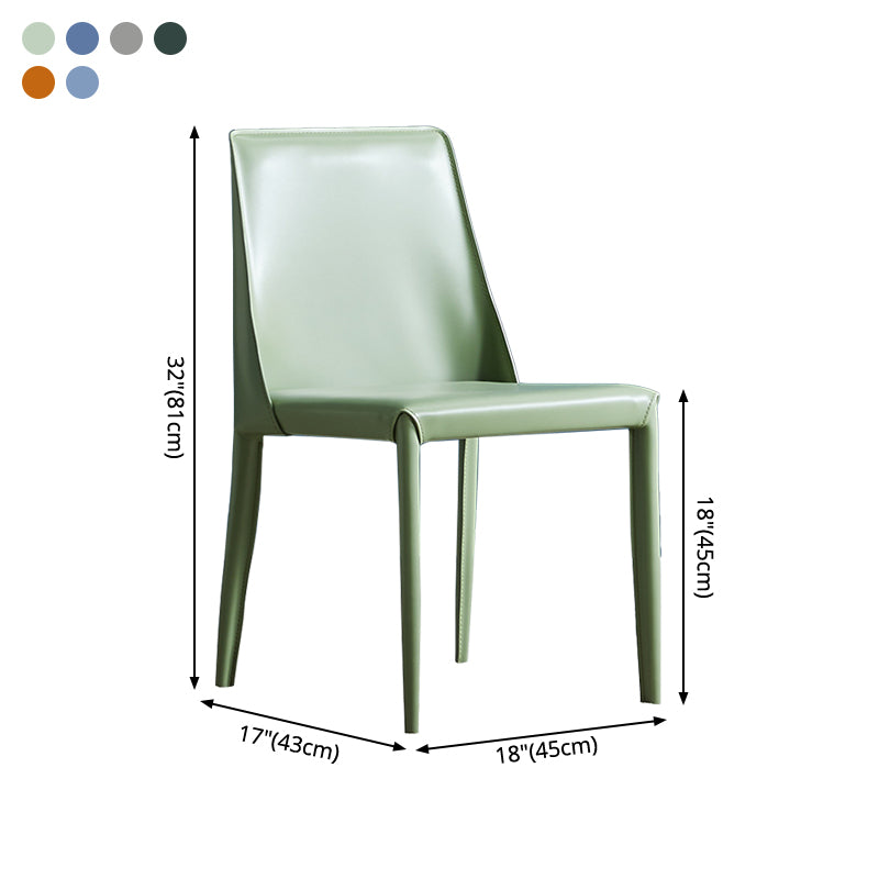 Silla lateral de restaurante de cuero estilo silla de montar con acabado mate Silla de comedor Parsons (juego de 2)