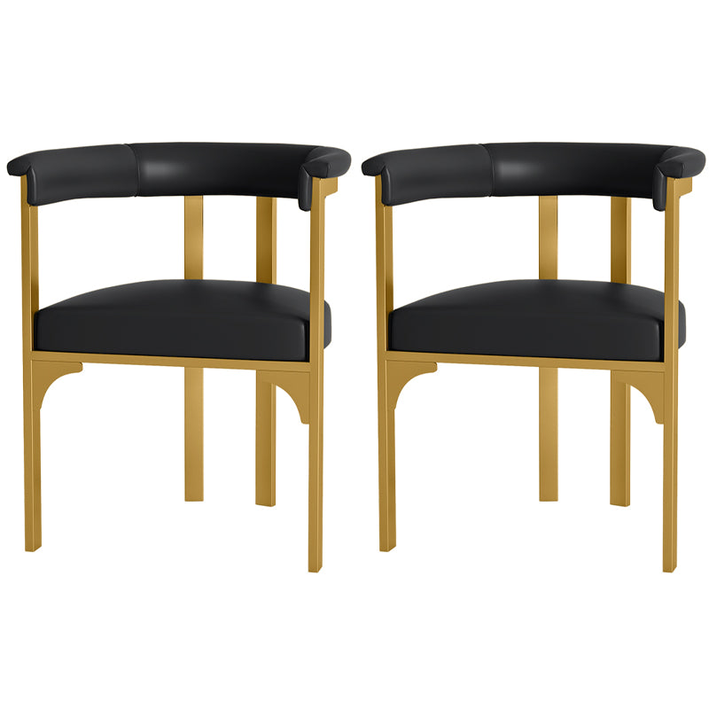 Sillas de comedor tapizadas de estilo escandinavo, sin brazos, con respaldo abierto (juego de 2)