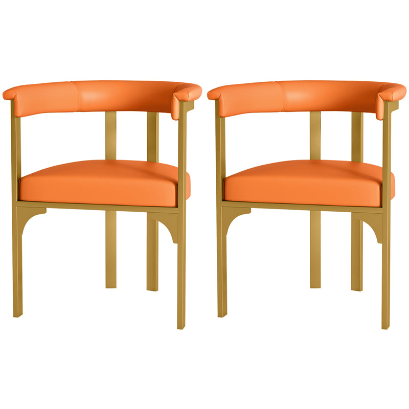 Sillas de comedor tapizadas de estilo escandinavo, sin brazos, con respaldo abierto (juego de 2)