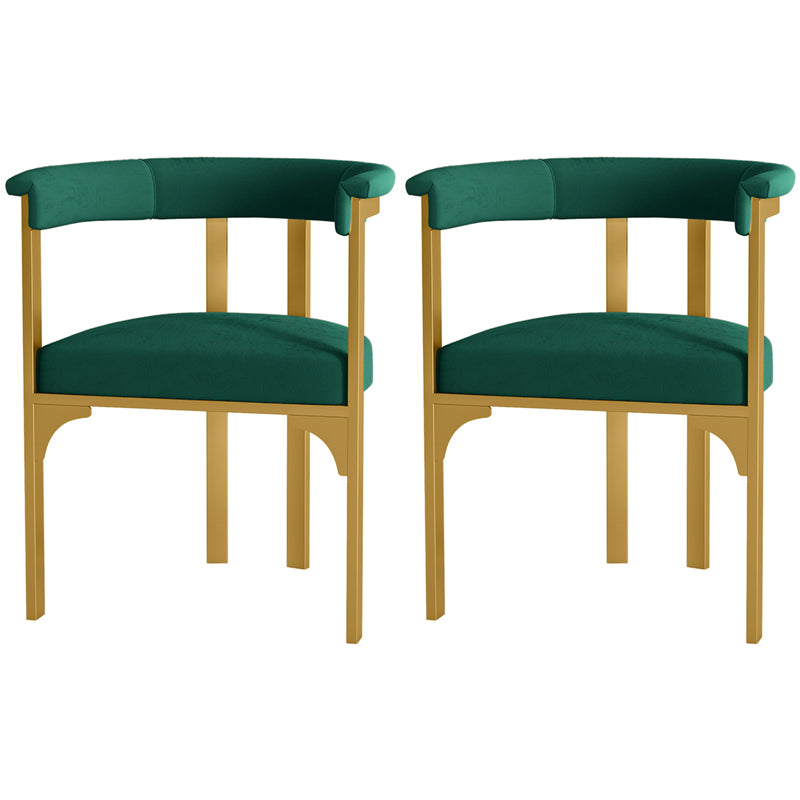 Sillas de comedor tapizadas de estilo escandinavo, sin brazos, con respaldo abierto (juego de 2)